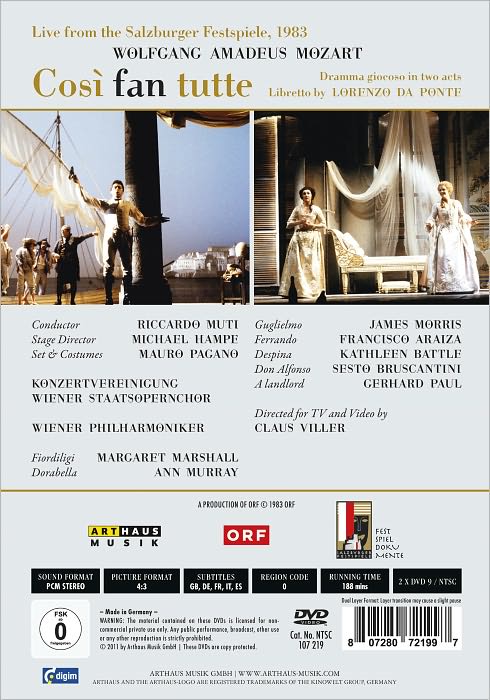 Cosi Fan Tutte [2 Discs]