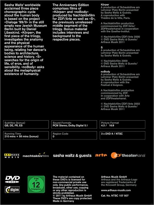 Sasha Waltz: Korper/S/noBody [3 Discs]