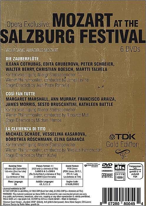 Opera Exclusive: Mozart at the Salzburg Festival [6 Discs]