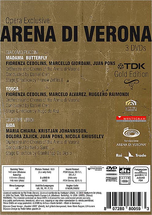 Opera Exclusive: Arena di Verona - Madama Butterfly/Tosca/Aida [3 Discs]