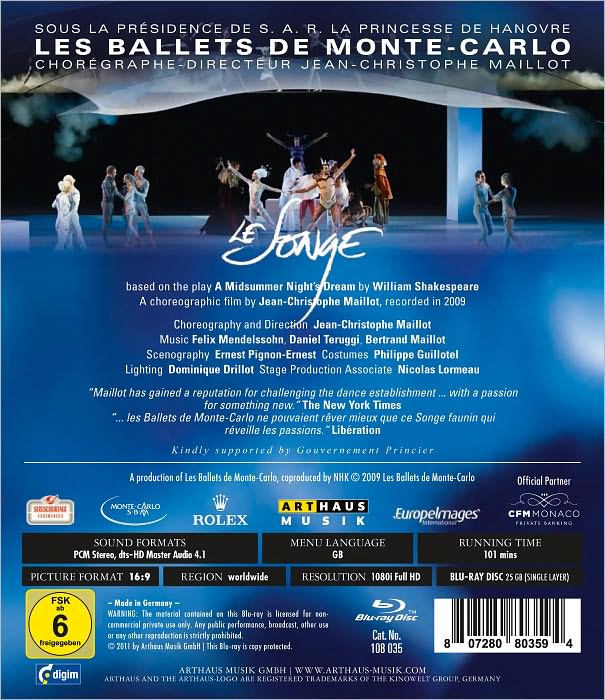 Les Ballets de Monte-Carlo: Le Songe [Blu-ray]