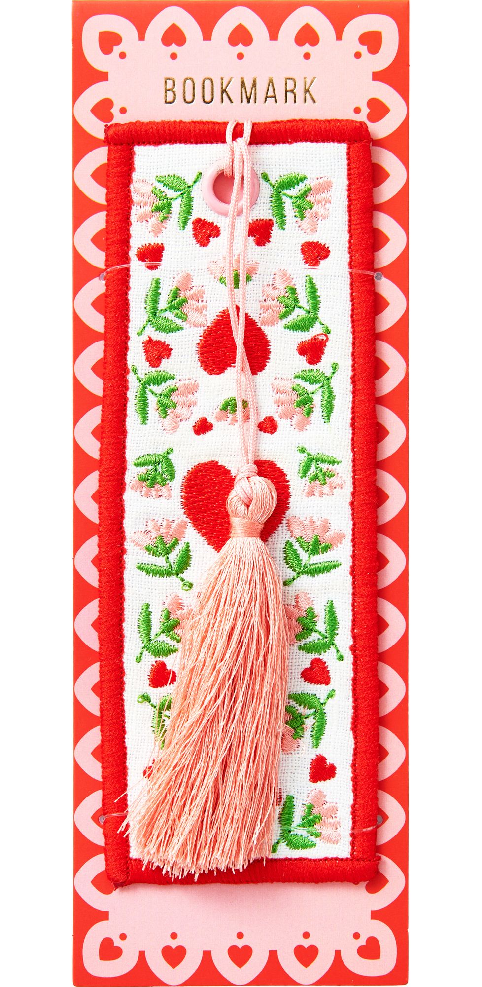 Heart Embroidered Bookmark