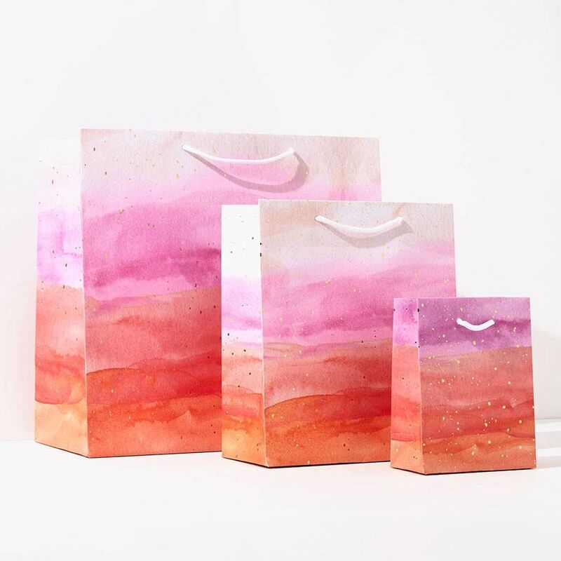 Pink Watercolor Small Gift Bag