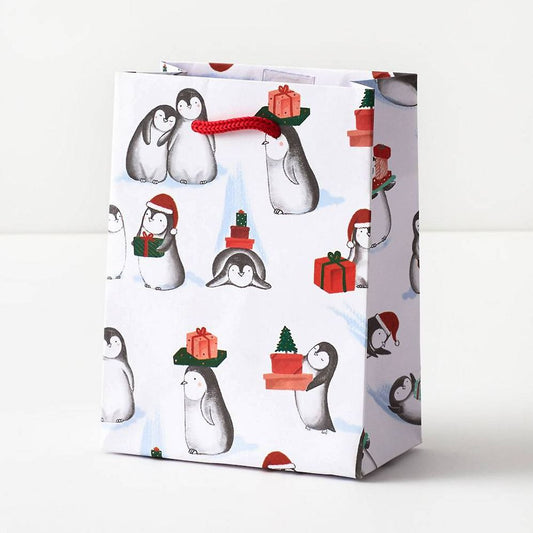 Holiday Penguins Small Gift Bag