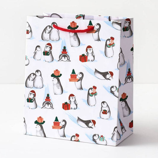 Holiday Penguins Medium Gift Bag