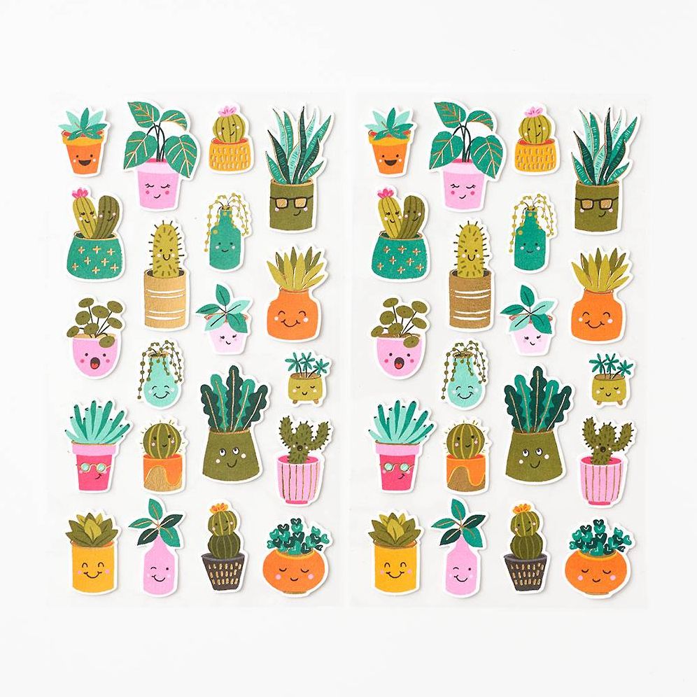 Plant Happy Face Stickers
