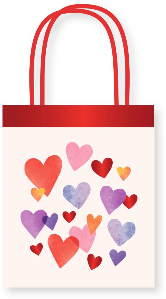 Painted Hearts Treat Bag S/8