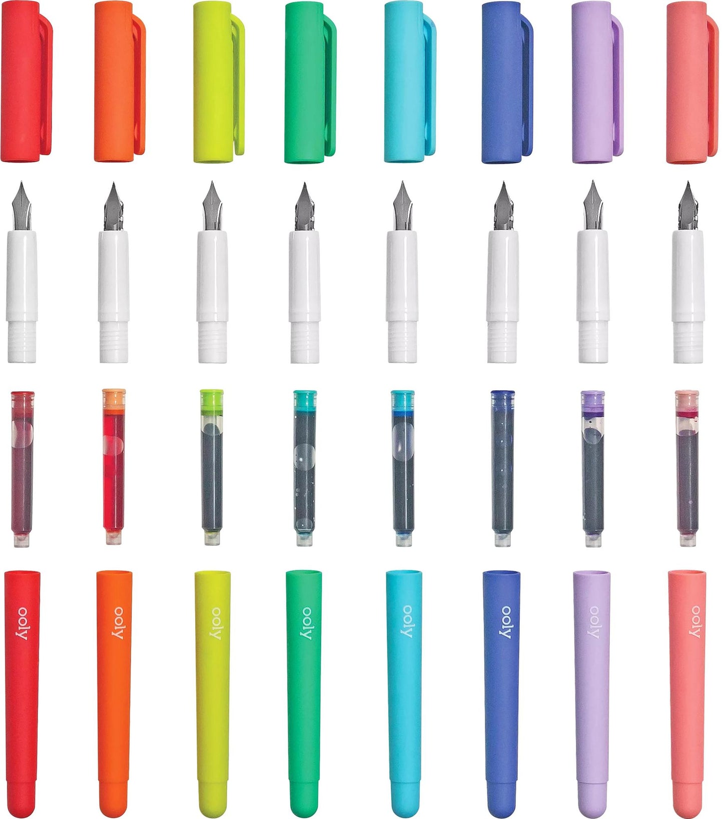 Color Write Fountain Pens - Set of 8