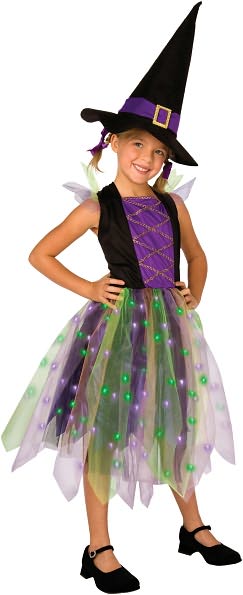 Costumes 211571 Light-Up Rainbow Witch Child Costume