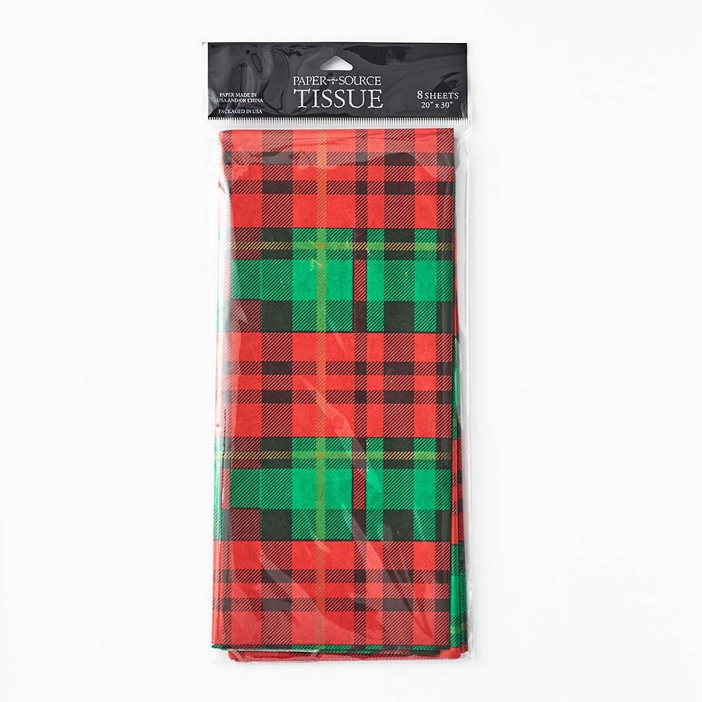 Red & Green Plaid Tissue Paper
