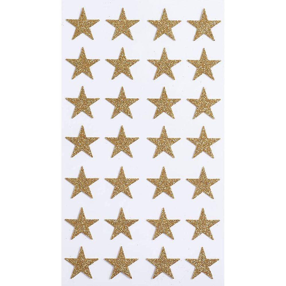 Gold Glitter Stars Pack of 84