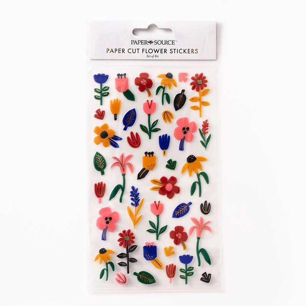 Paper Cut Flower Stickers