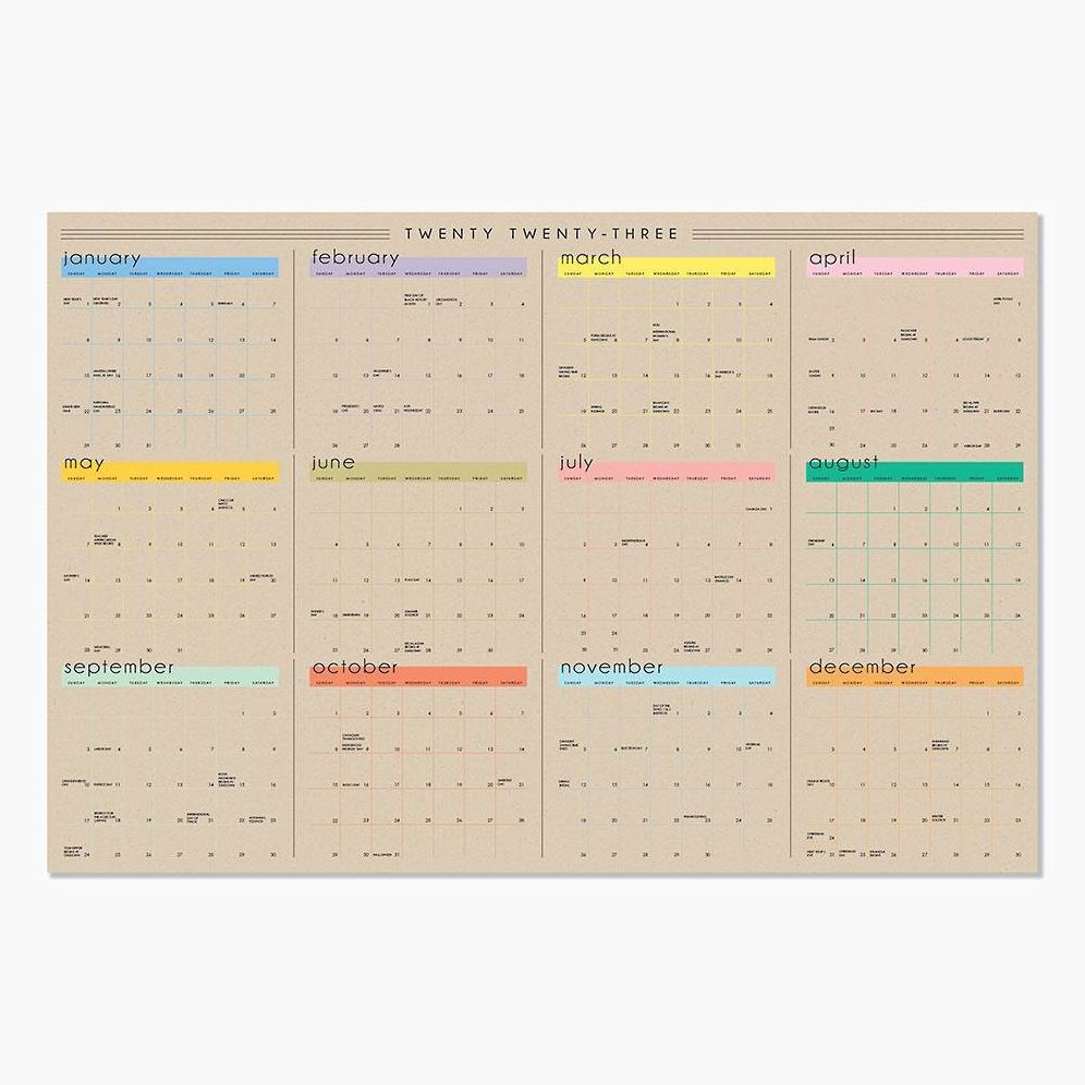 2023 Full Year Laminate Wall Calendar
