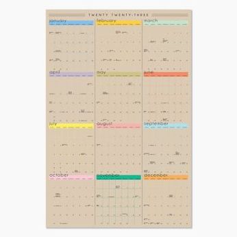 2023 Full Year Laminate Wall Calendar