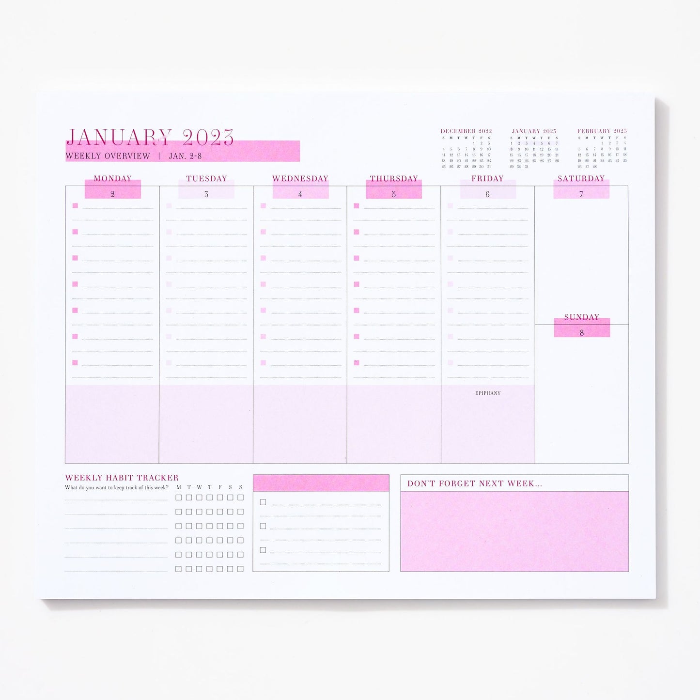 2023 Weekly Blotter Calendar