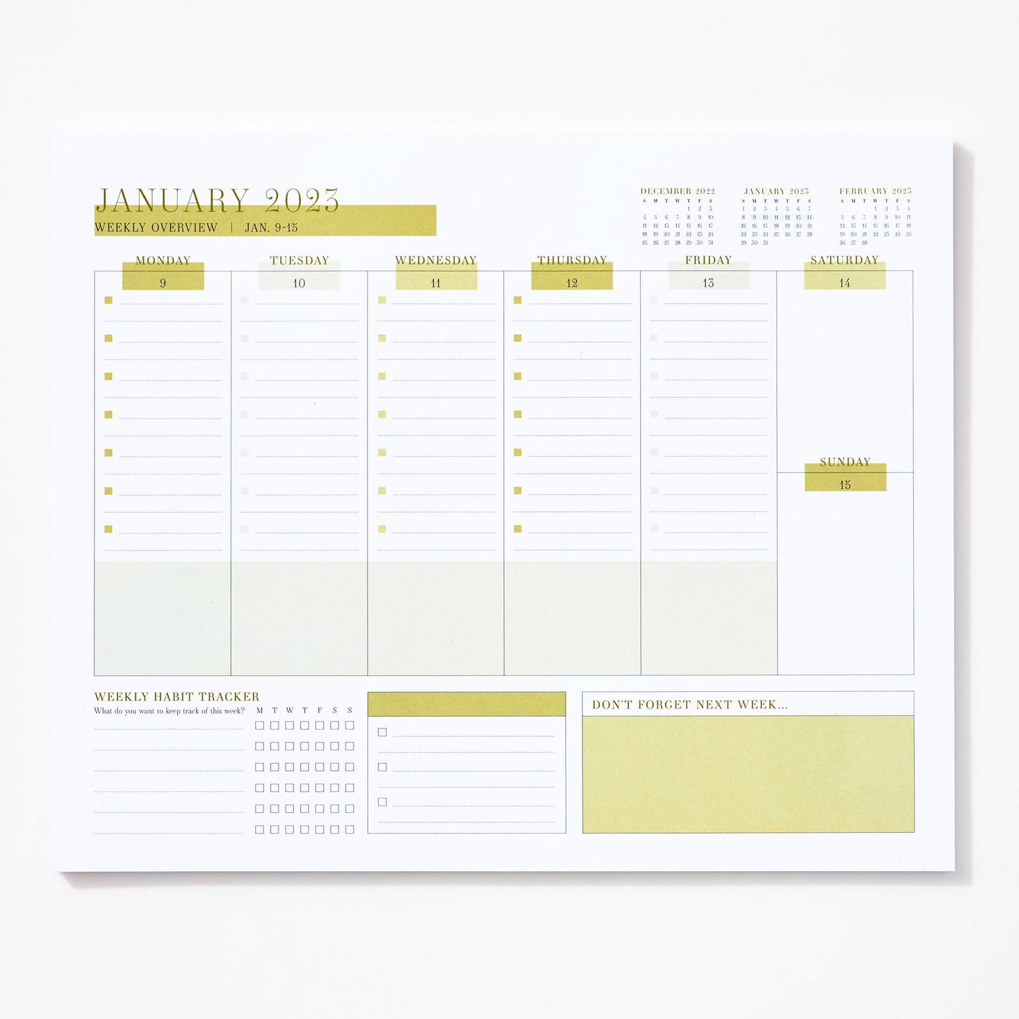 2023 Weekly Blotter Calendar