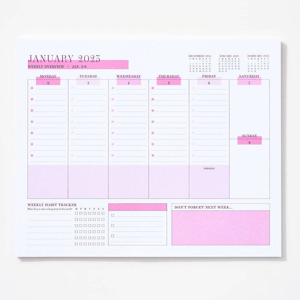2023 Weekly Blotter Calendar