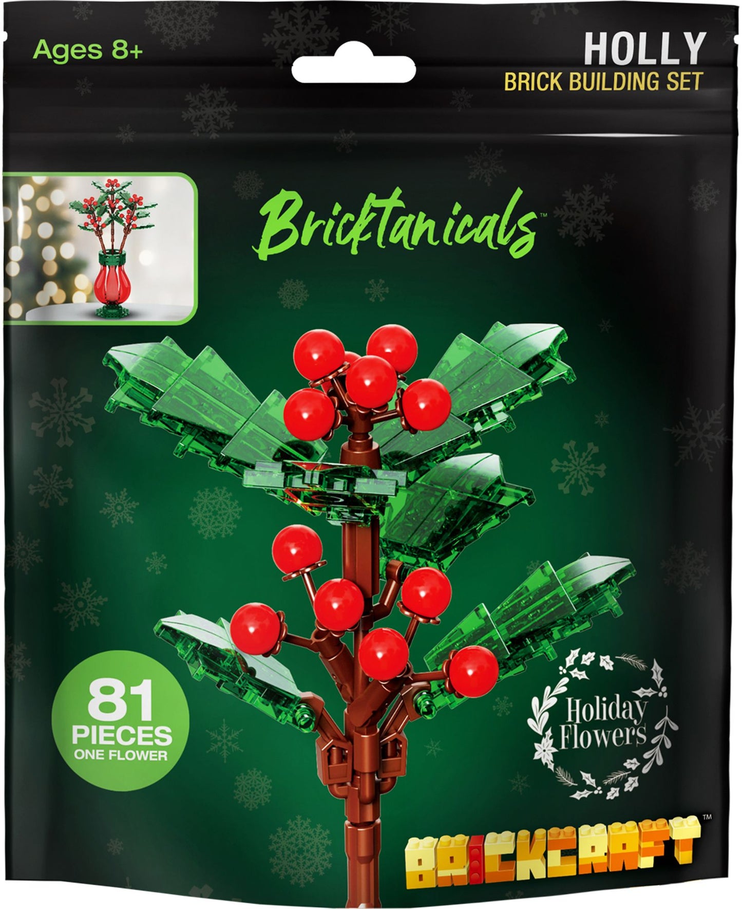 BRICKCRAFT BRICKTANICALS SEASONAL HOLLY BUILD SET