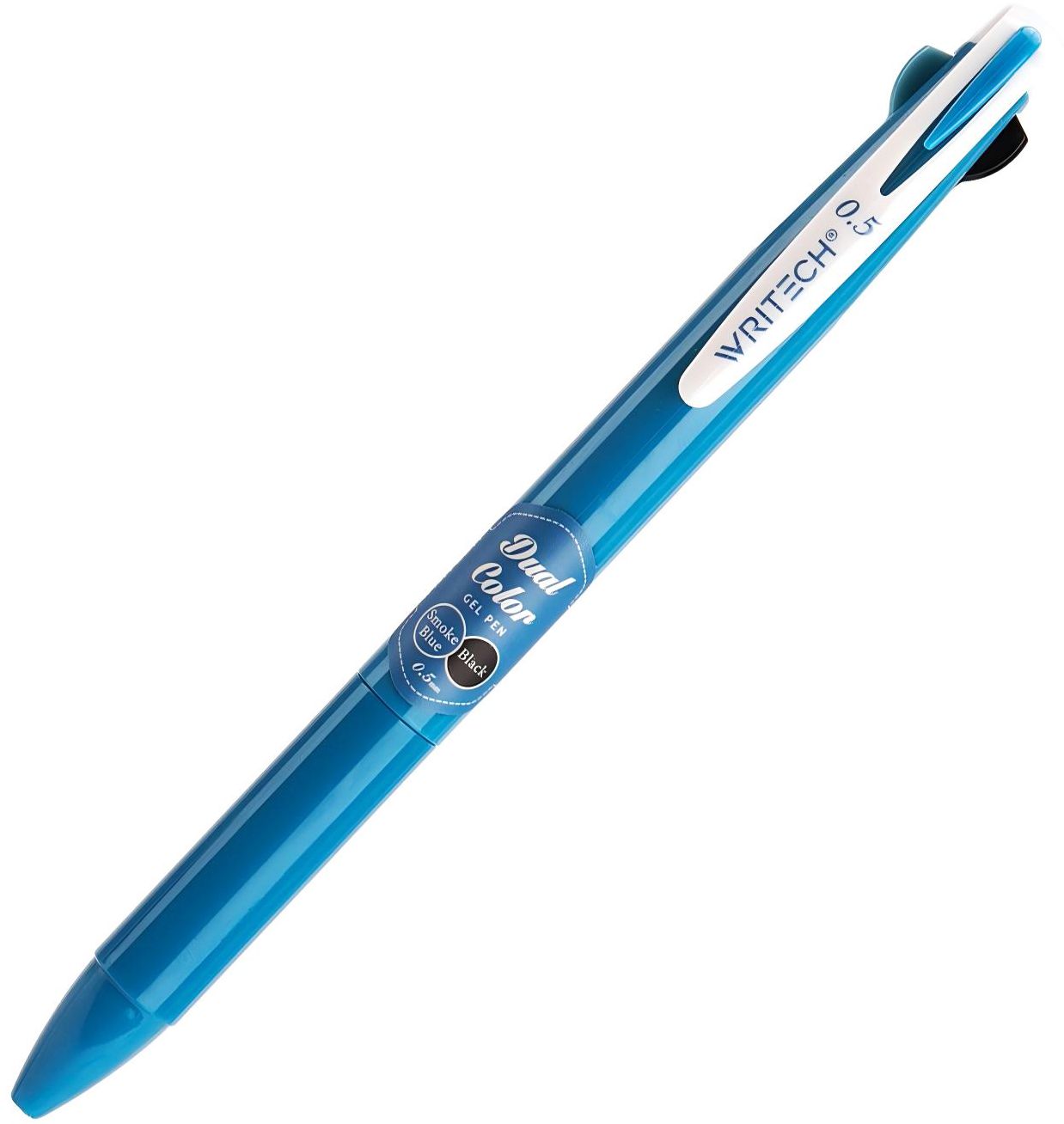 Vintage Dual Color Gel Pen Smoke Blue + Black 0.5mm Bullet Tip