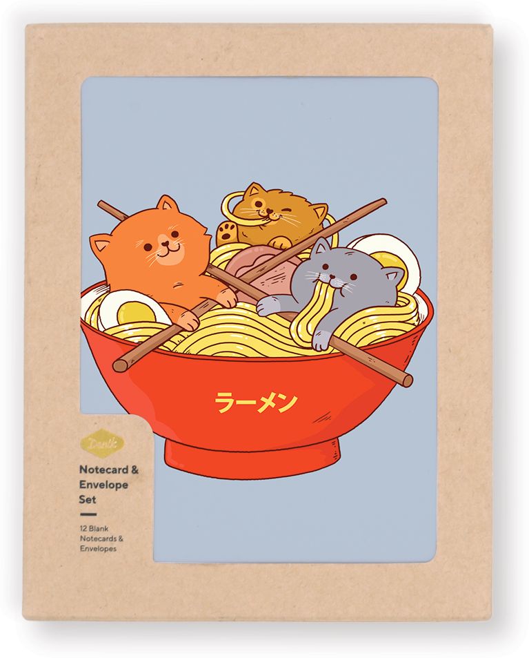 Ramen and Cats Notecards