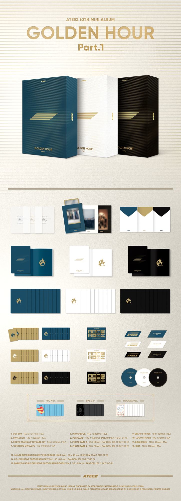 Golden Hour : Part.1 (Blue Hour Ver.) (Bn) (Ateez)