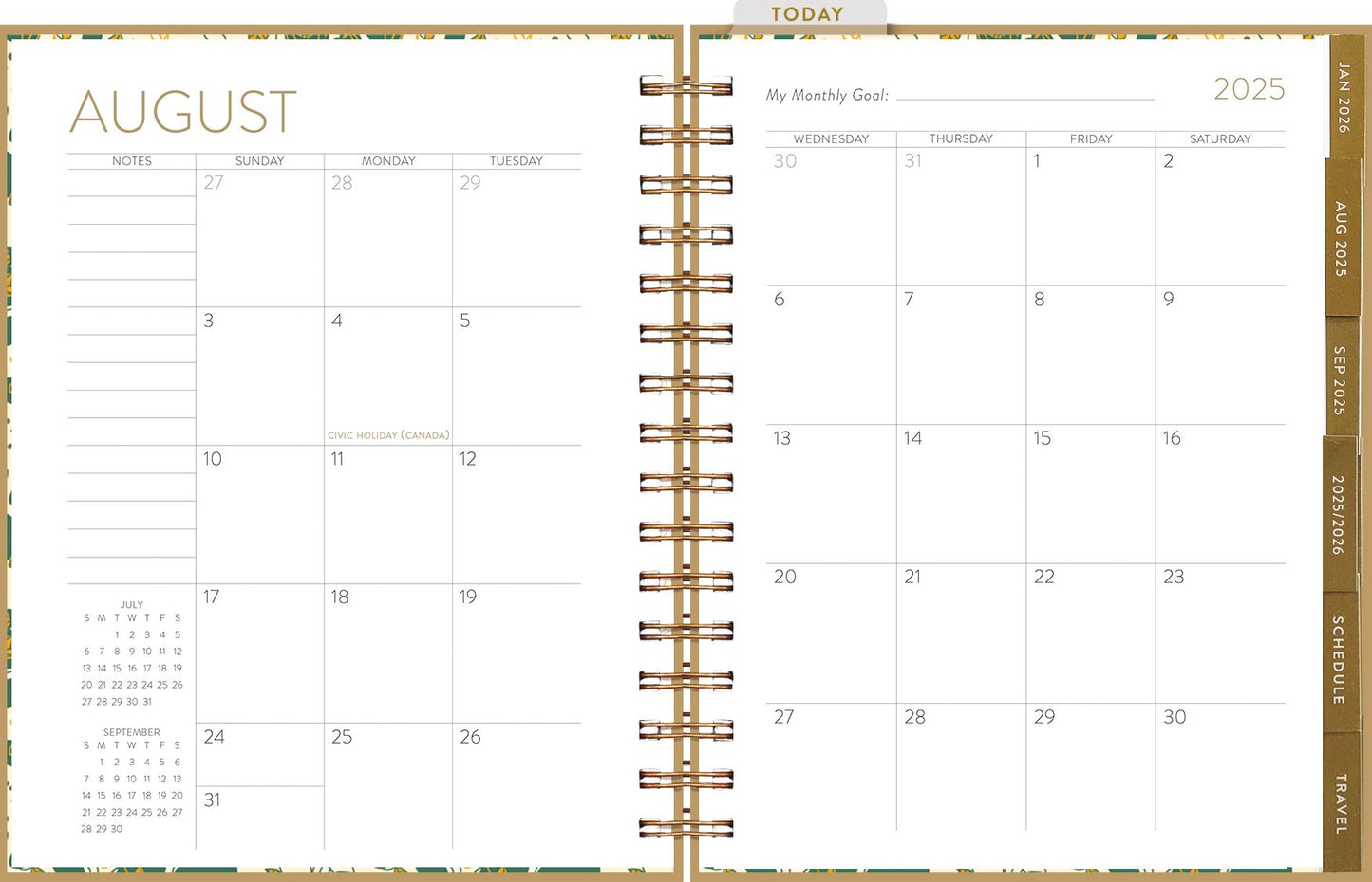 2025-2026 Seedlings Vintage Vibes 17 Month Hardcover Weekly/Monthly Planner