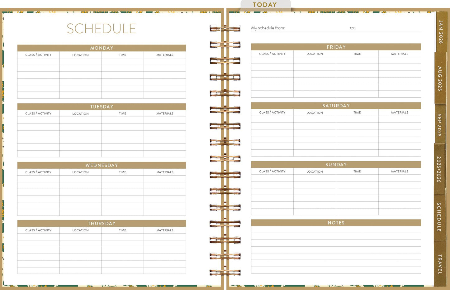 2025-2026 Seedlings Vintage Vibes 17 Month Hardcover Weekly/Monthly Planner