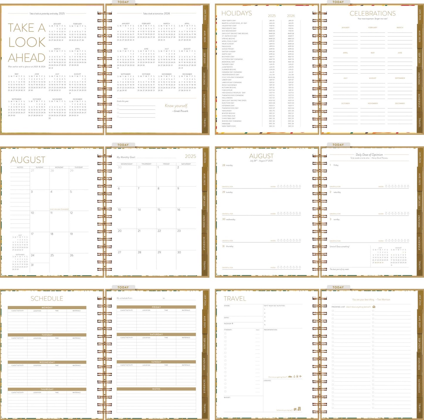2025-2026 Seedlings Sunnyside Up 17 Month Hardcover Weekly/Monthly Planner