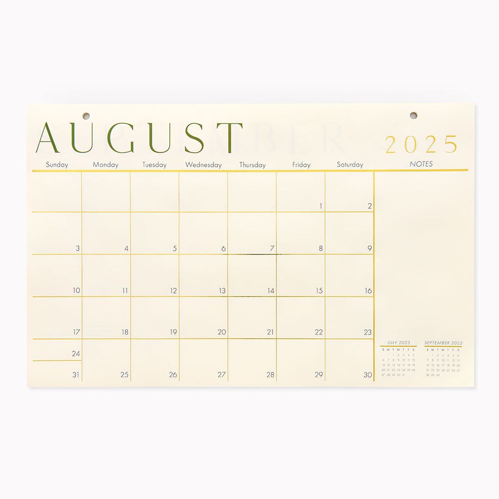 2025-2026 Paper Source Foil 17 Month Blotter Calendar
