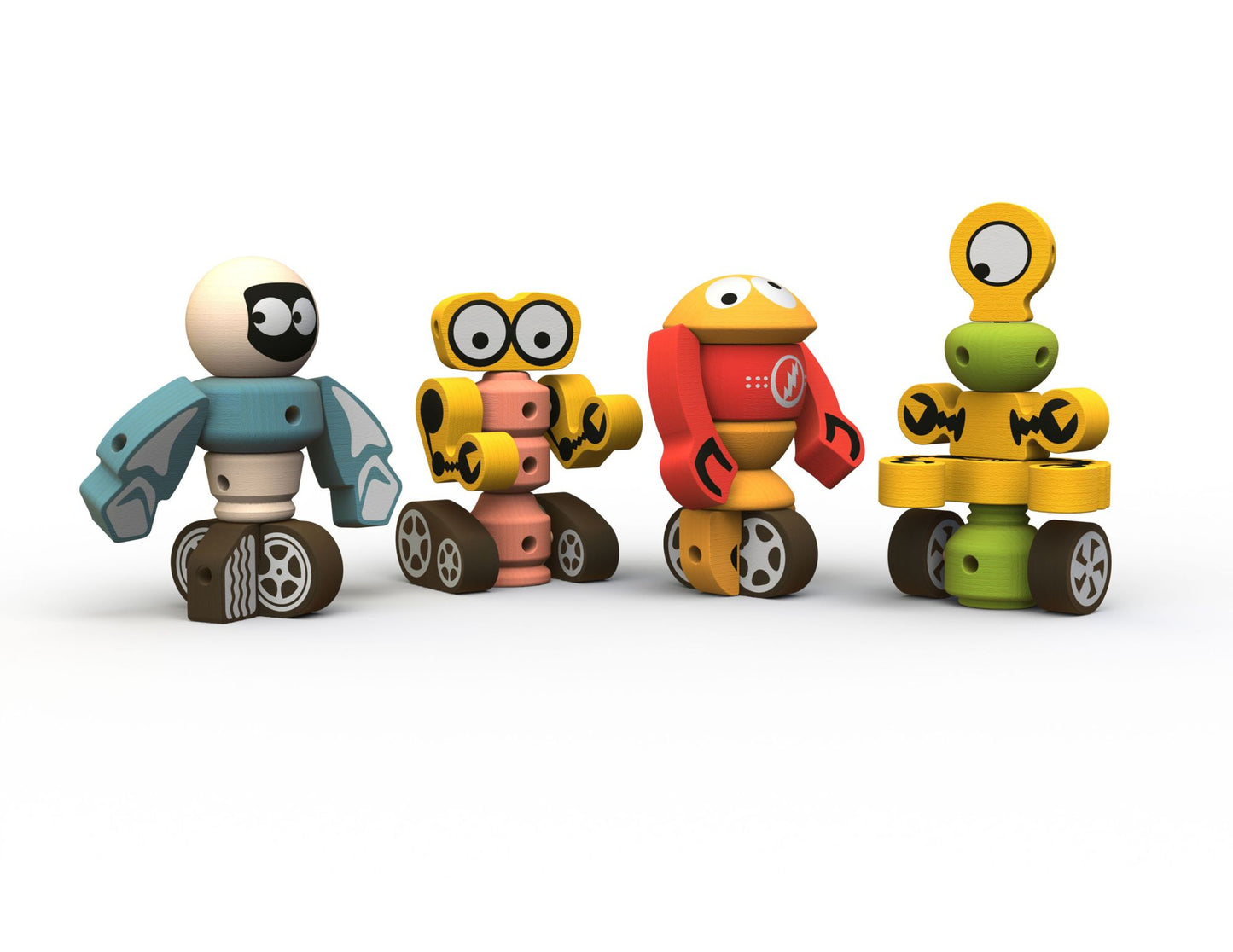 BeginAgain Toys Tinker Totter Robots Set