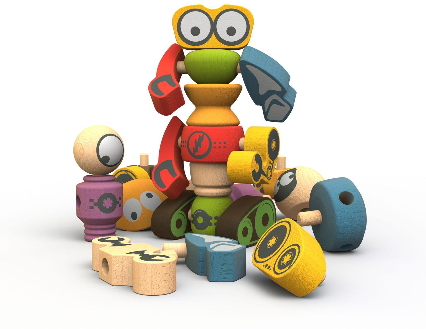 BeginAgain Toys Tinker Totter Robots Set