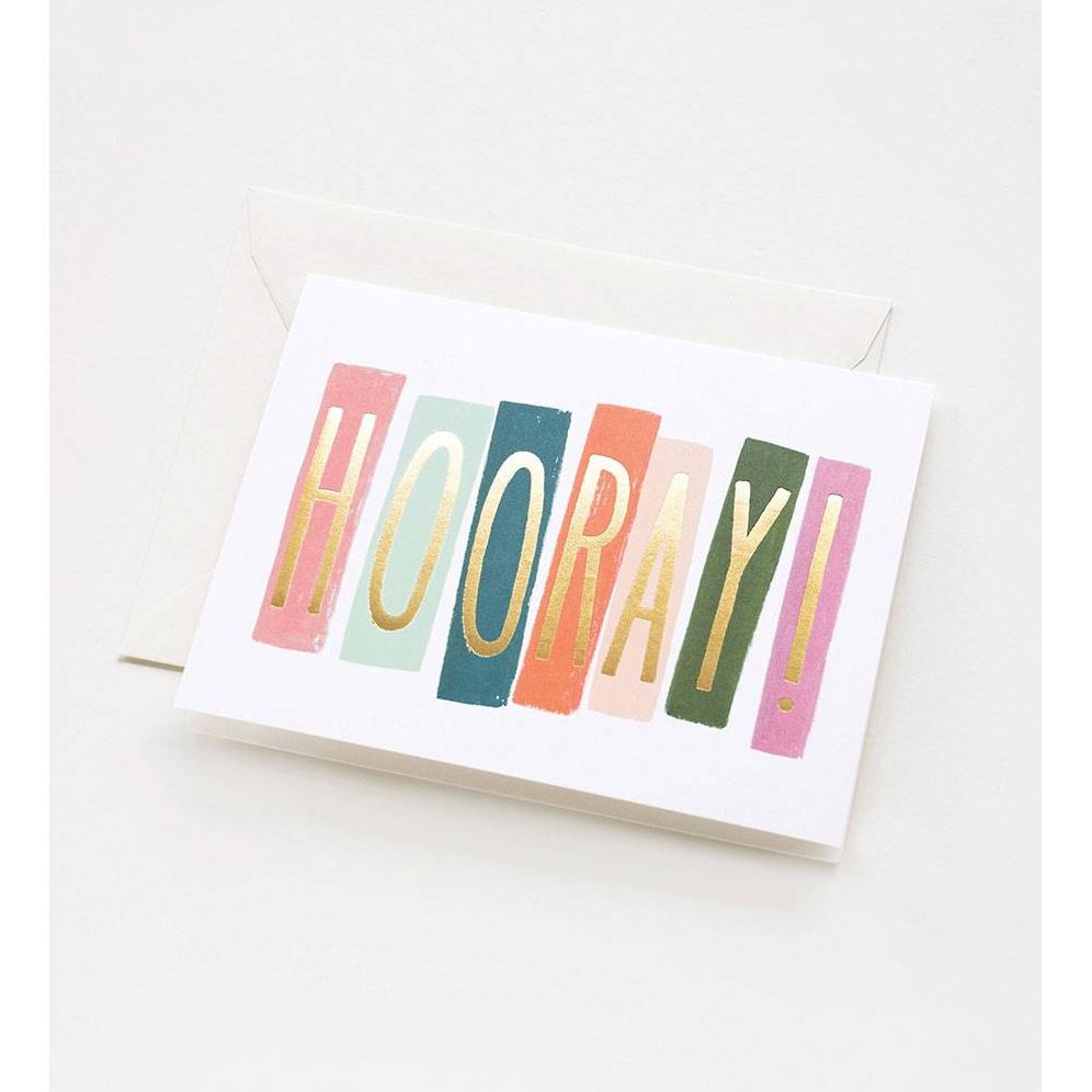 CONGRATS Colorful Hooray with Gold Foil