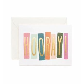 CONGRATS Colorful Hooray with Gold Foil