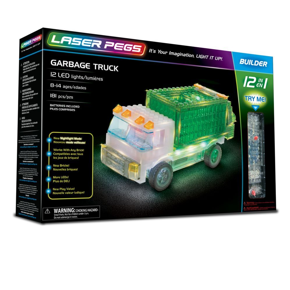 Laser Pegs Garbage Truck 12-in-1 Building Set