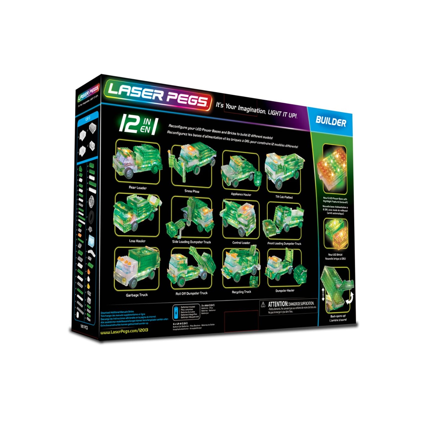 Laser Pegs Garbage Truck 12-in-1 Building Set