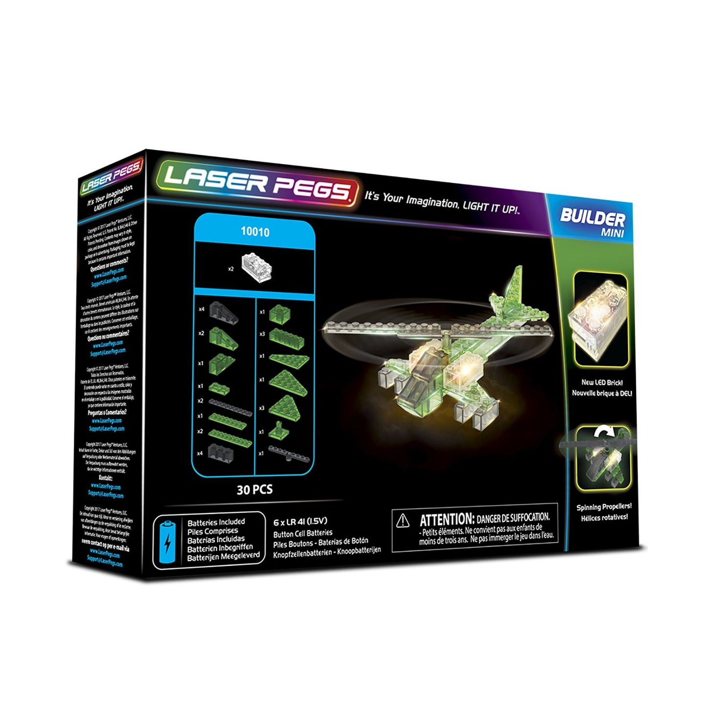 Laser Pegs Mini Helicopter Building Set