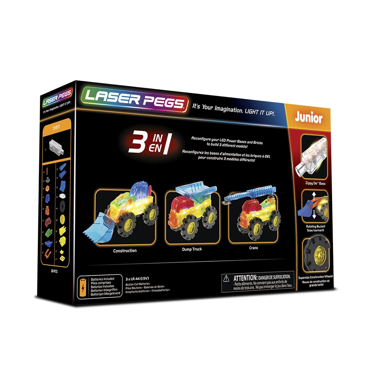 Laser Pegs Construction 3-in-1 Building Set