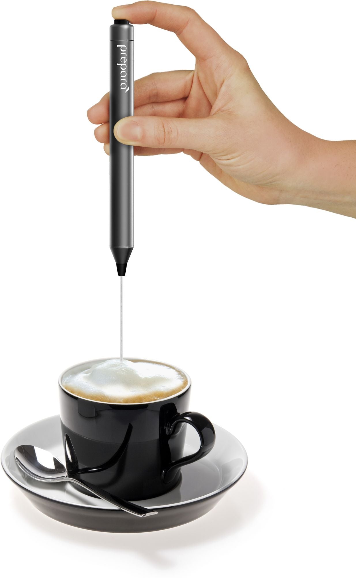 Milk Frother Hand Held with Black Finish