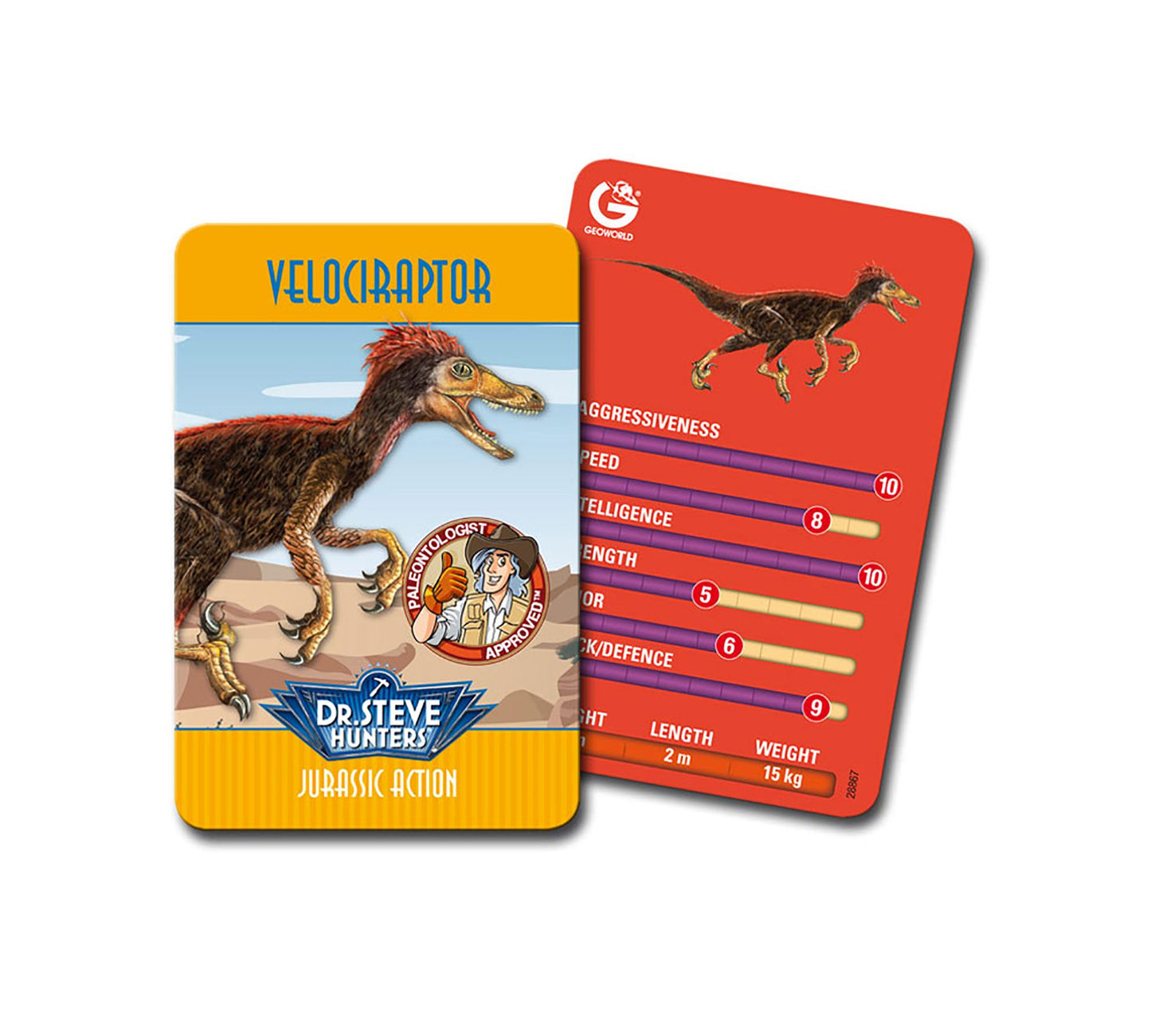 Geoworld Dr. Steve Hunters Medium Jurassic Action Velociraptor