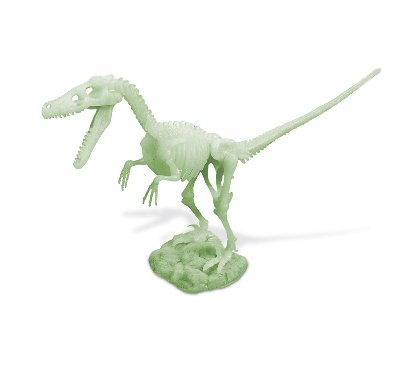 Geoworld Jurassic Night Glow-in-the-Dark Dinosaur Assembly Kit - Tyrannosaurus Rex, Velociraptor, and Spinosaurus