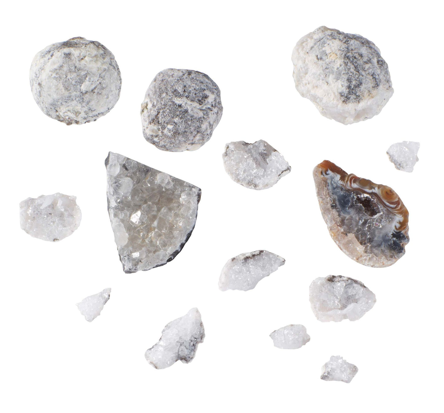 Geoworld Dr. Steve Hunters 7 Geodes plus Agate Slice Crack 'em Open Kit