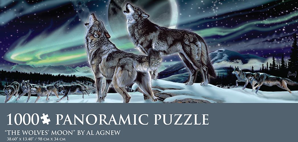 1000 Pc Panoramic Puzzle The Wolves Moon Al Agnew