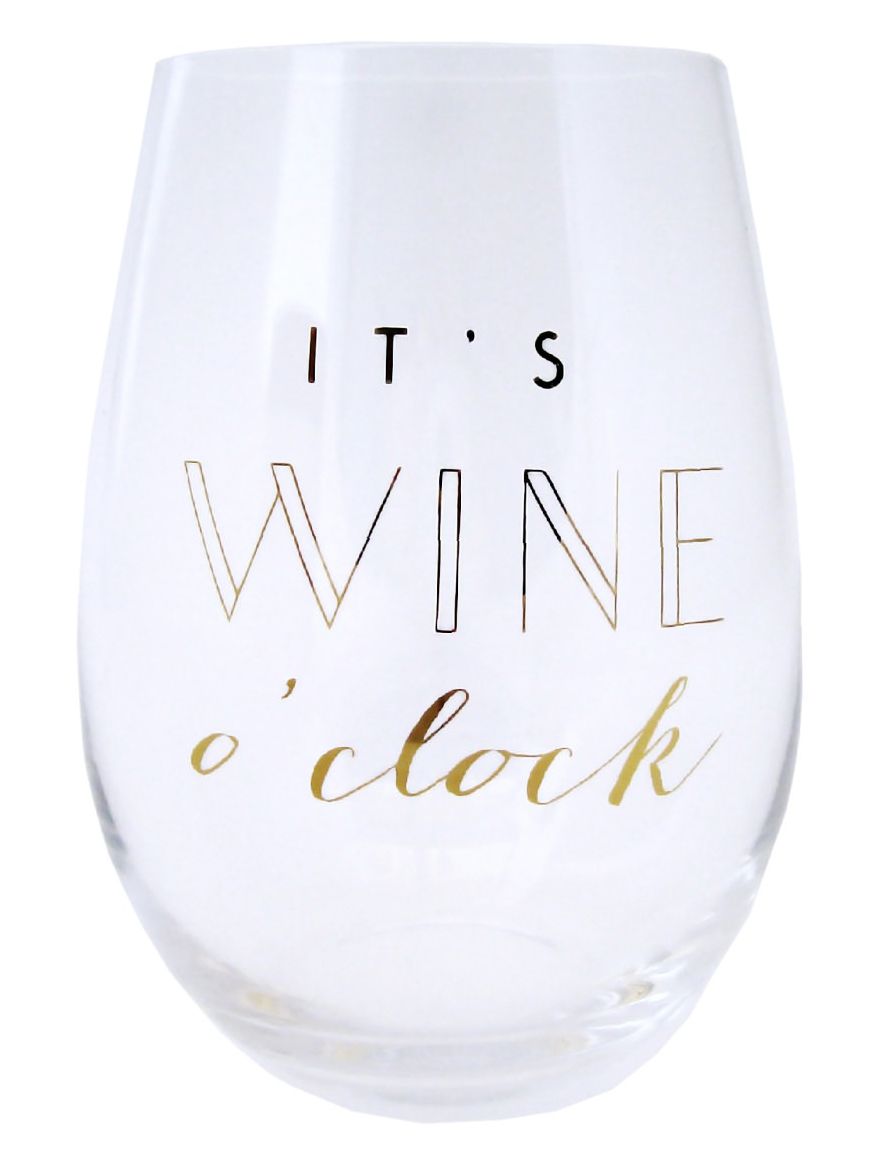Stemless Wine Glass It's Wine O' Clock