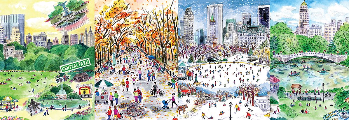 1000 Piece Panoramic Puzzle Four Seasons Michael Storrings