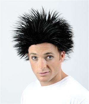 Wicked Wigs 812223011387 Men Spike - Black Wig
