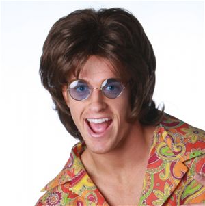 Wicked Wigs 812223011455 Men Shaggy - Brown Wig