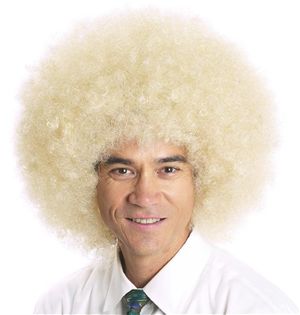 Wicked Wigs 812223011660 Men Afro - Blonde Wig