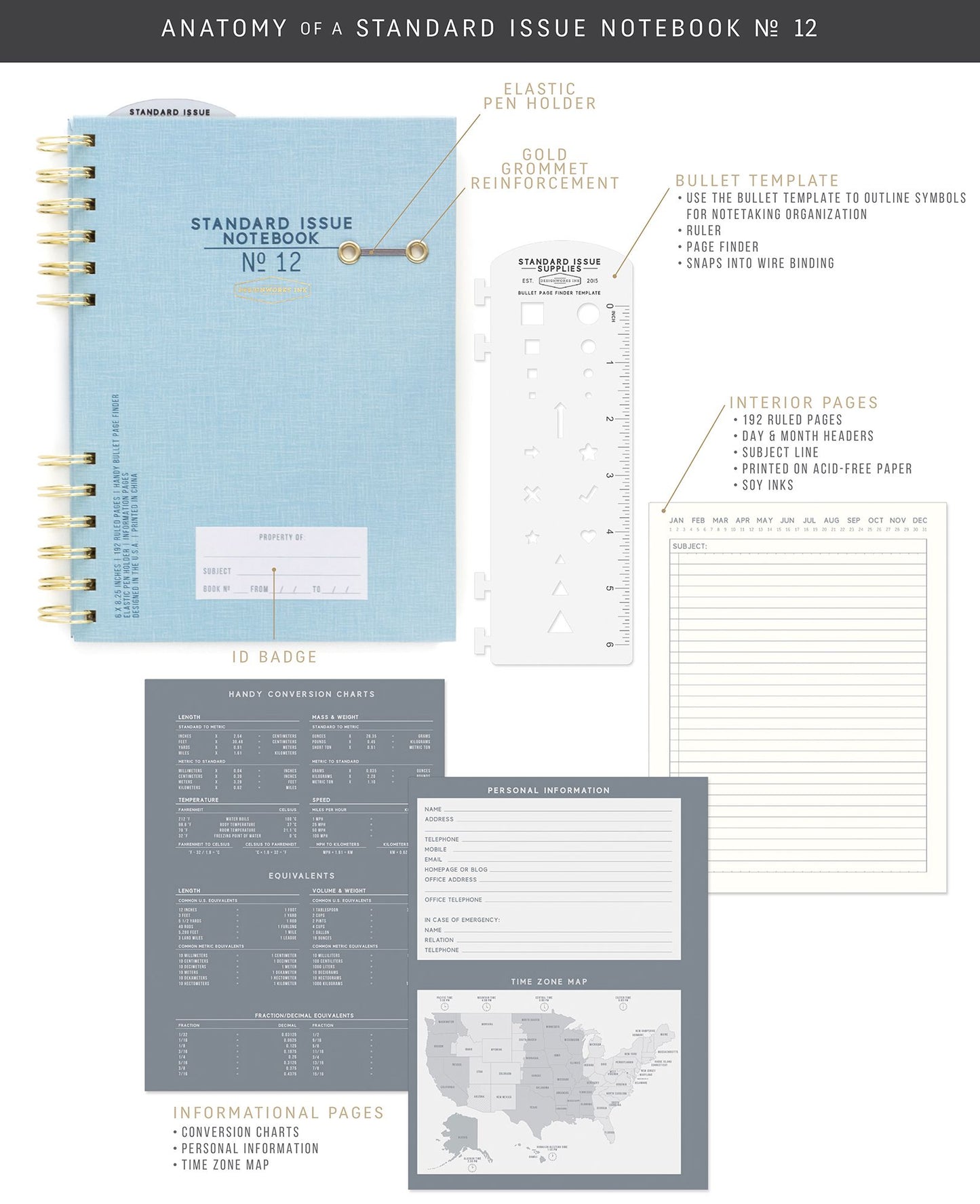 Standard Issue Twin Wire Journal - Black