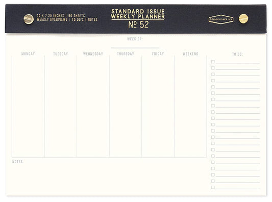 Standard Issue Post Bound Weekly Undated Desk Planner - Black