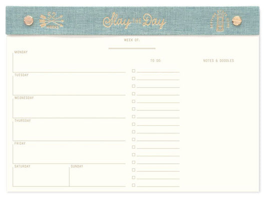 Slay The Day Post Bound Weekly Undated Desk Planner - Sea Foam Green